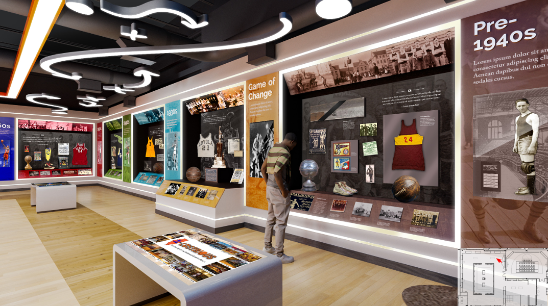 basketball museum of illinois exhibit rendering
